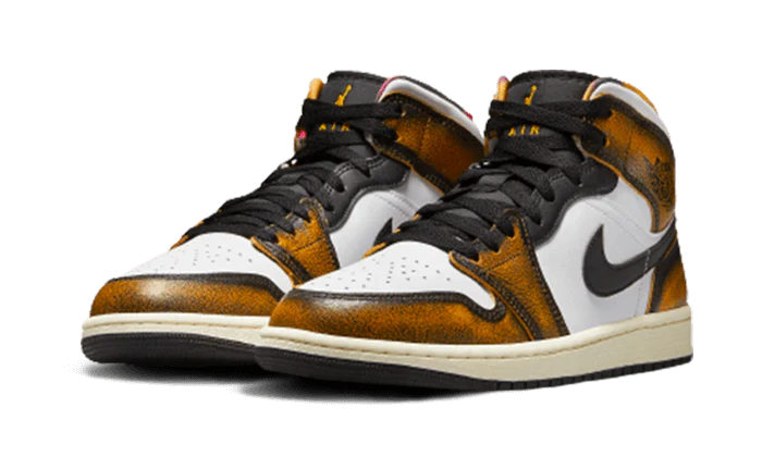 Air Jordan 1 Mid SE Orange Wear-Away - Image 2