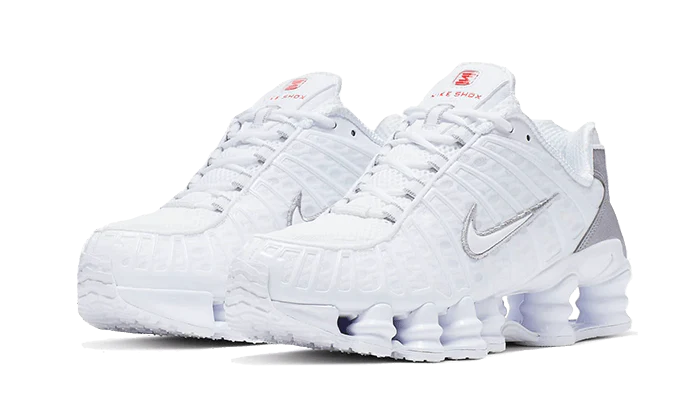 Nike Shox TL White Metallic Silver Max Orange - Image 2