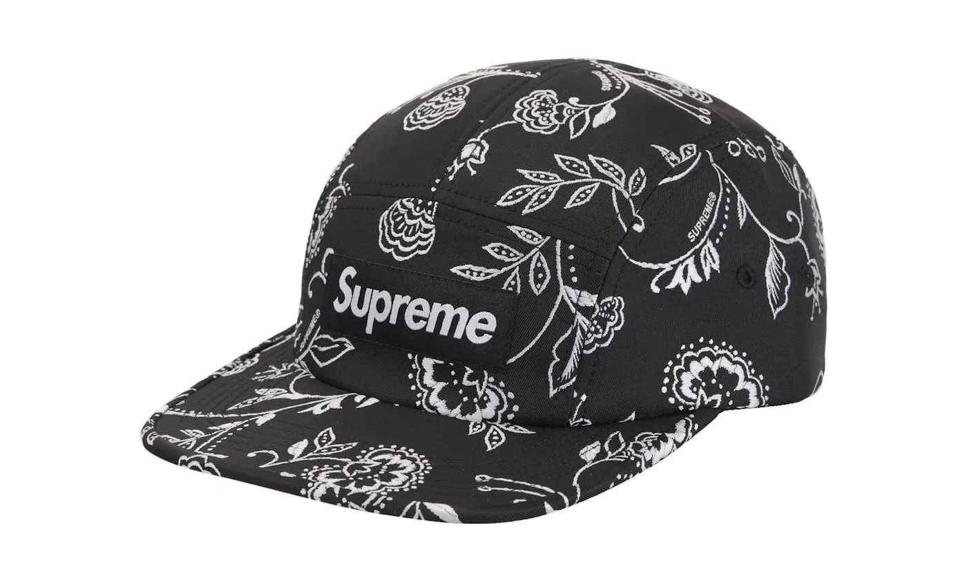 Supreme Floral Jacquard Camp Cap Black