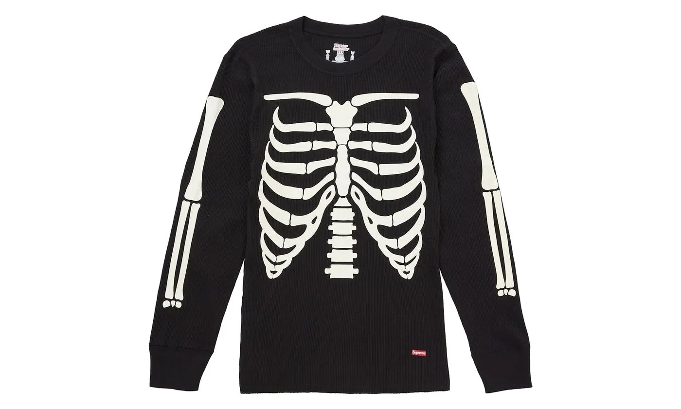 Supreme Hanes Bones Thermal Crew FW25 (1 Pack) Black - Image 2