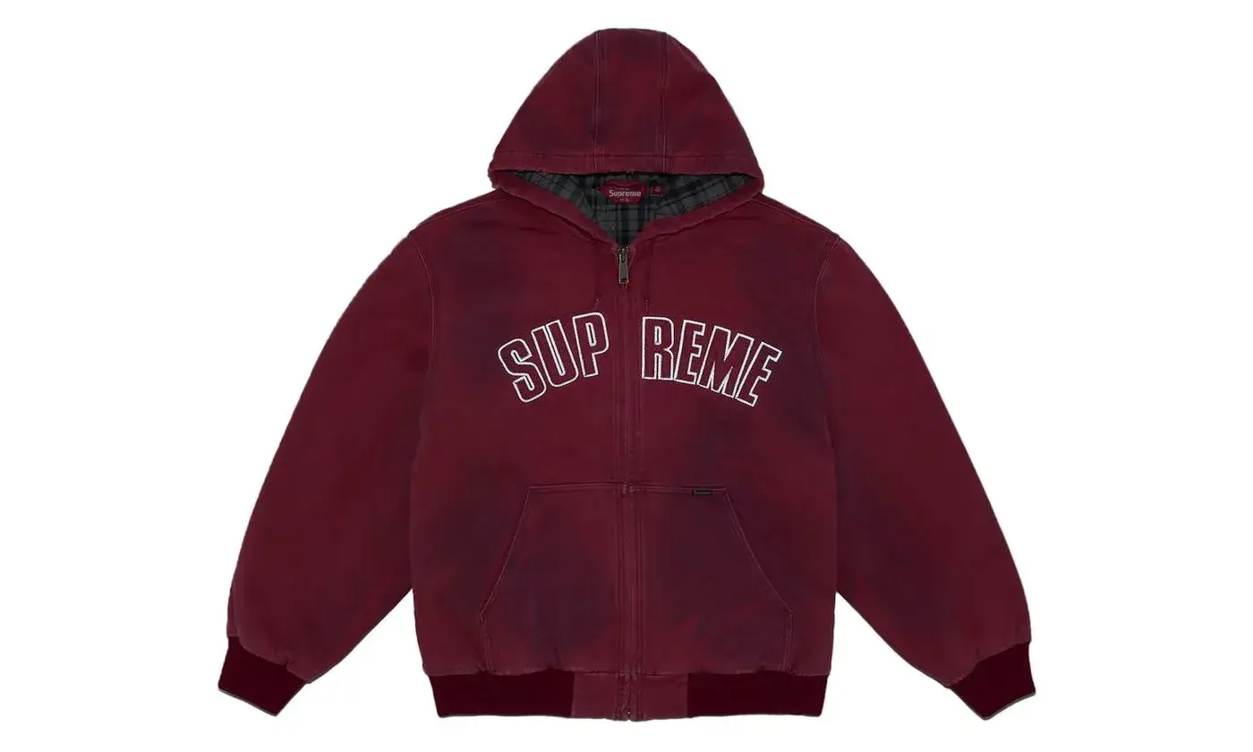 Supreme Reflective Arc Hooded Work Jacket Red - Image 2