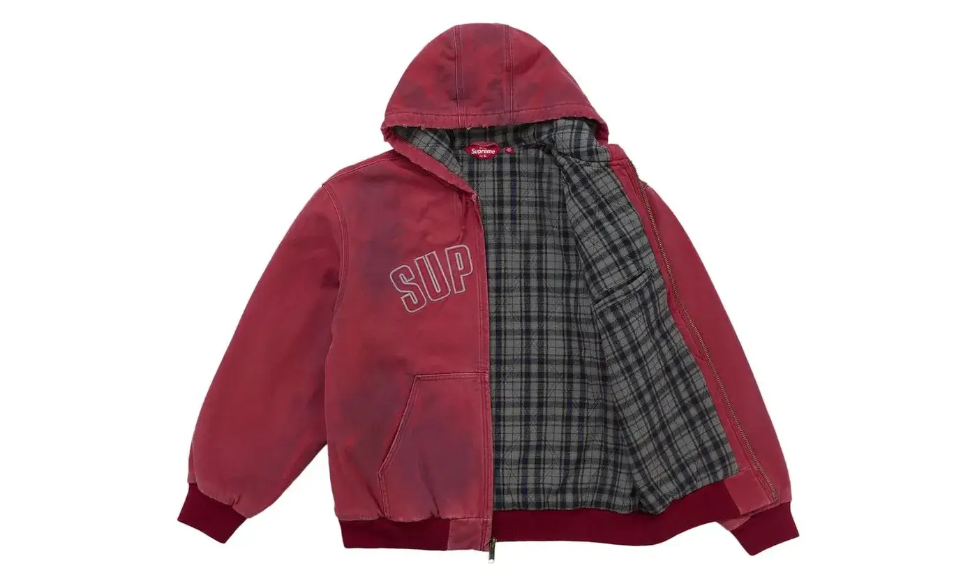 Supreme Reflective Arc Hooded Work Jacket Red - Image 3