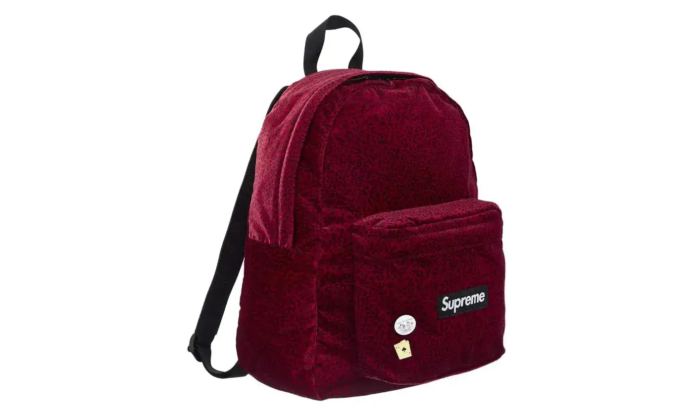 Supreme Velvet Backpack Red Leopard - Image 2
