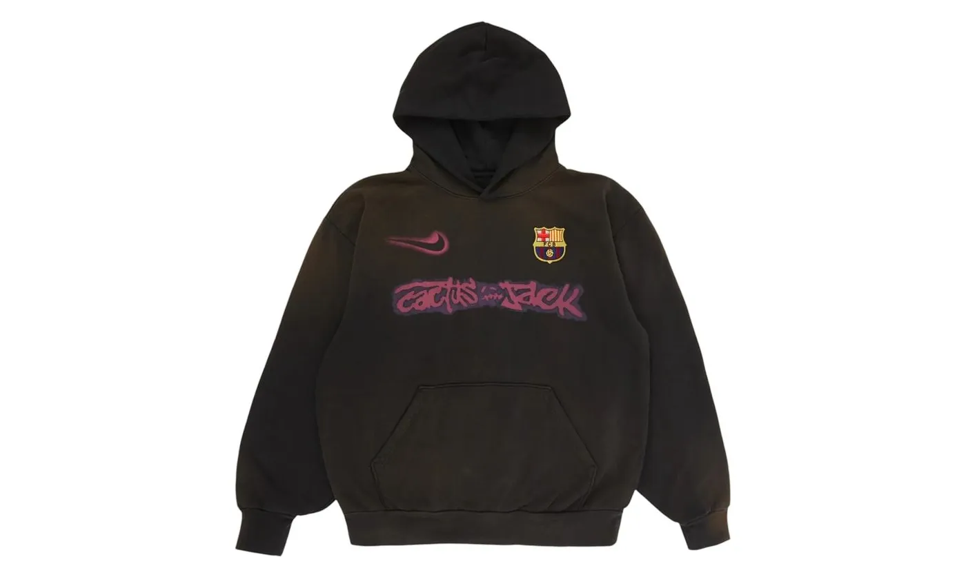 Travis Scott x Nike x FC Barcelona Spray Logo Hoodie Black